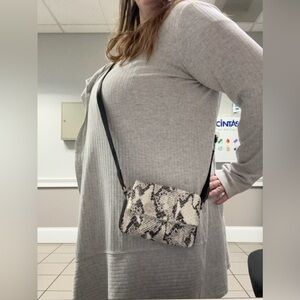 Aimee Kestenberg Broadway Mini Crossbodg Vanilla Leather Cream & Black